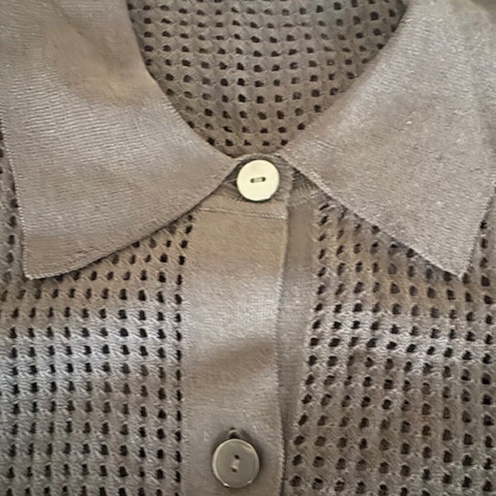NWT Chico's Pointelle Collared Cardigan in Black - Picture 10 of 11